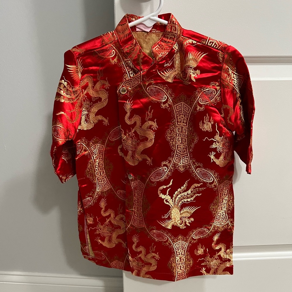 Lunar New Year Chinese Vietnamese Tet Traditional Kids Ao Dai Size 4